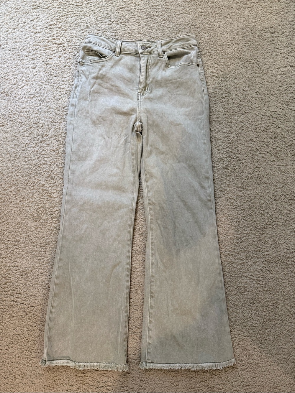 Zenana Women's High-Rise Olive Wide Leg Jeans